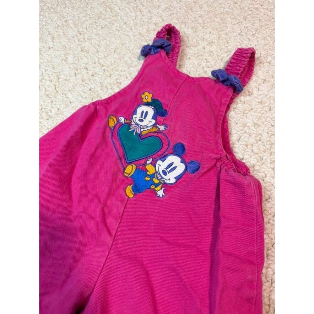 Vintage baby Mickey & co Minnie Mickey pink overalls